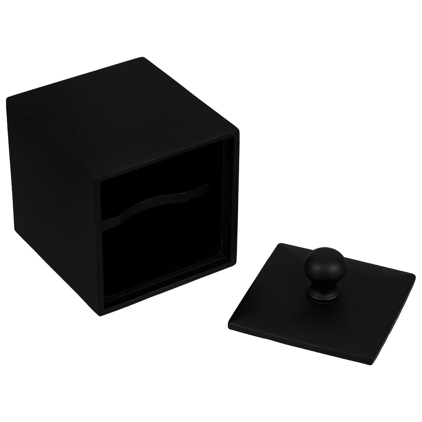 

Cotton Swabs Storage Box Black Premium Material with Lid Organizer for Toothpick Home Decor Space Saving
