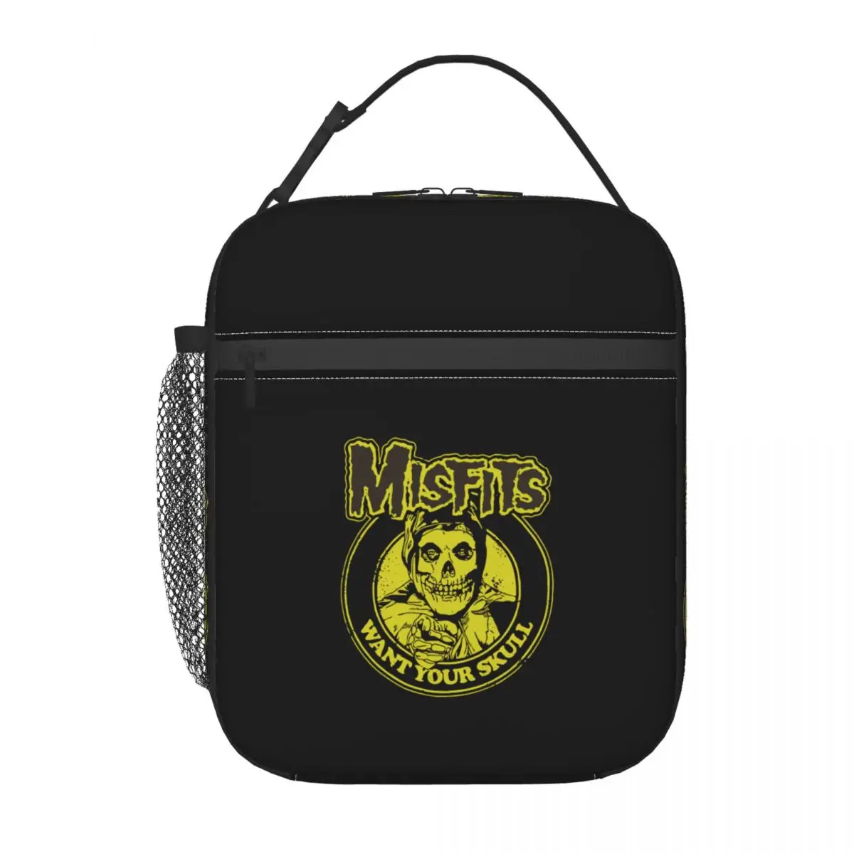 Horror Rock Roll Misfits Skull Insulated Lunch Bag for Women Leakproof Heavy Metal Cooler Thermal Bento Box Office Picnic Travel