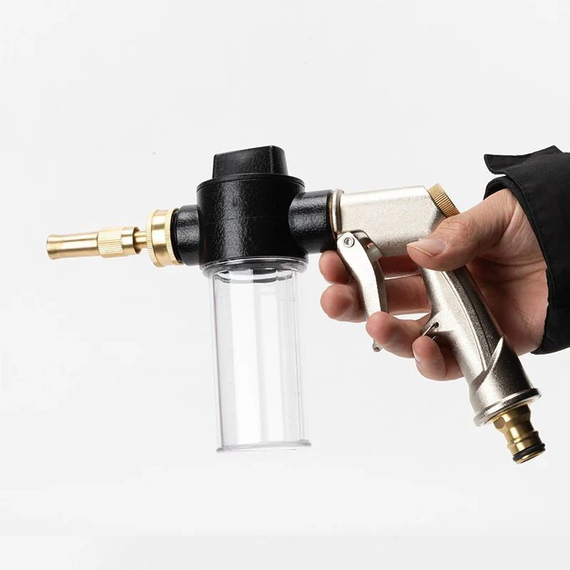 فوهة غسيل السيارات المعدنية ذات الضغط العالي قضيب طويل مدفع المياه المحمولة وقابل للتعديل مع 100 مللي وعاء رغوة طقم ري الحديقة