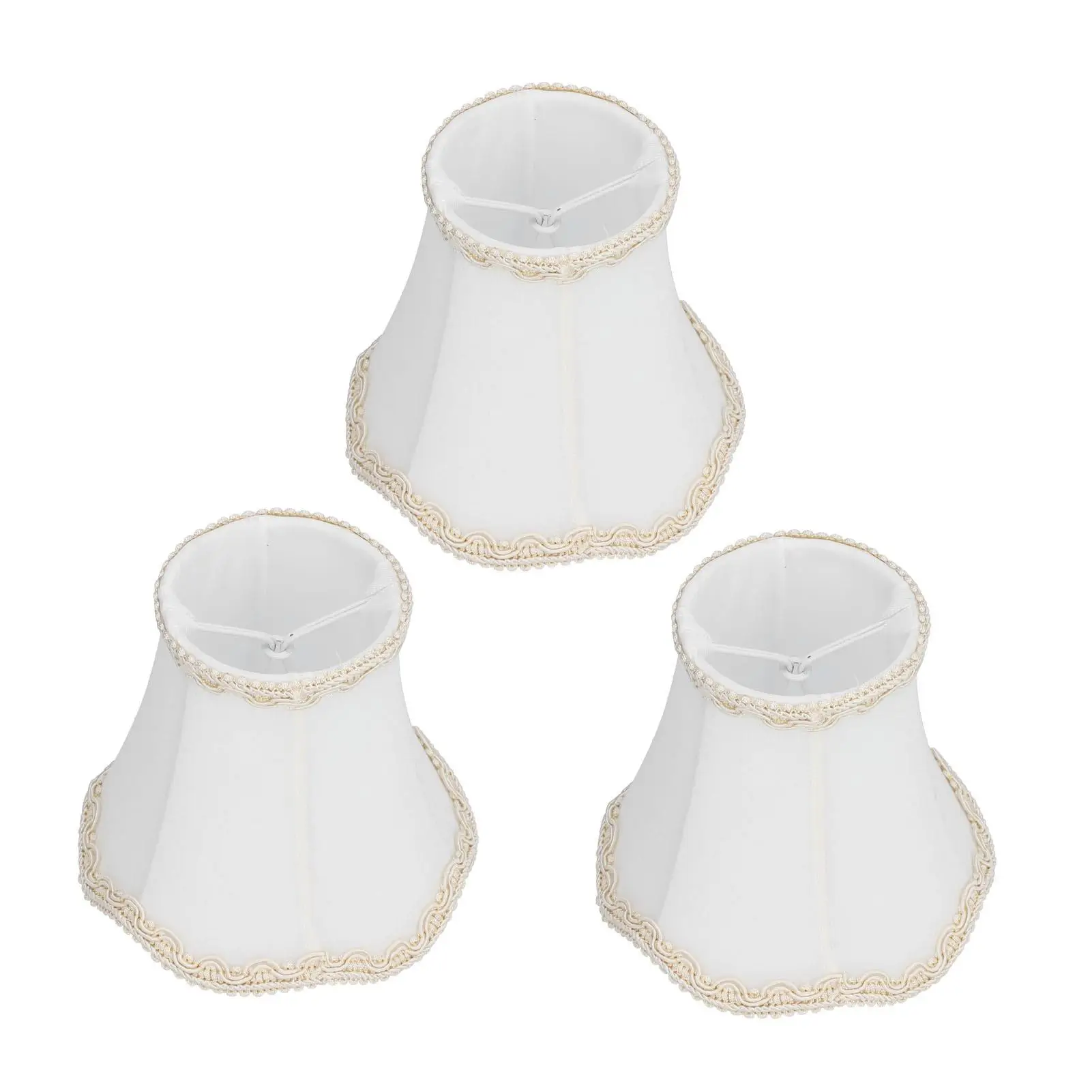 3Pcs E14 Modern Chandelier Lampshade Set - Fabric Hanging Light Covers for Bedroom & Home Decor