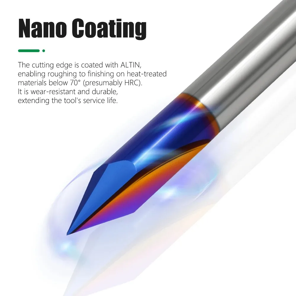 1PC Woodworking Milling Cutter Blue Nano V-shaped Knife Overall Alloy 15-90 Degrees Carving Knife Trimming Machine Head