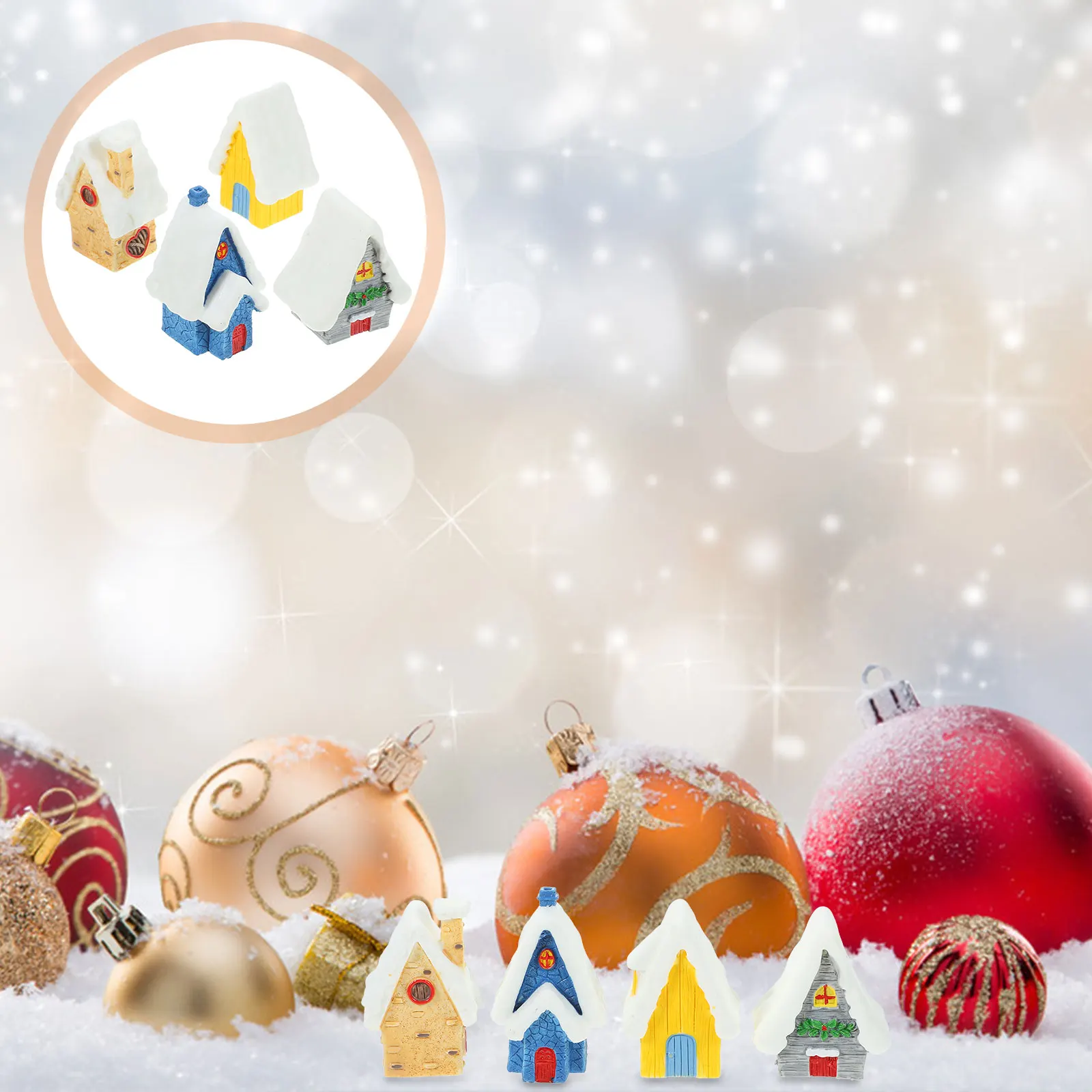 

Indoor Decorate House Ornaments Small Village Houses Resin Miss Christmas Decorations