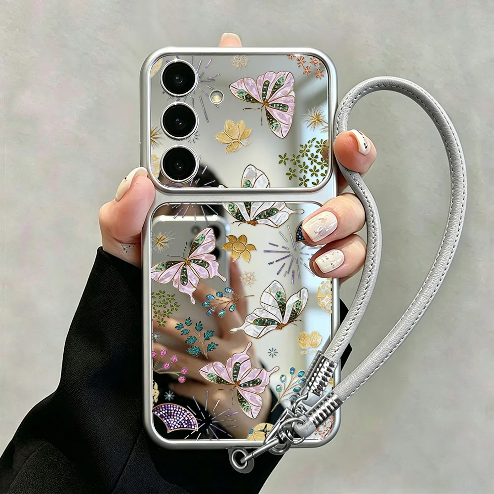 Make-up-Spiegel-Schmetterlingshülle für Samsung A57 5G A56 A55 A16 S26 Ultra S25 FE A54 A53 A37 A36 A17 A35 S24 S23 A07 A06 A26 Cover