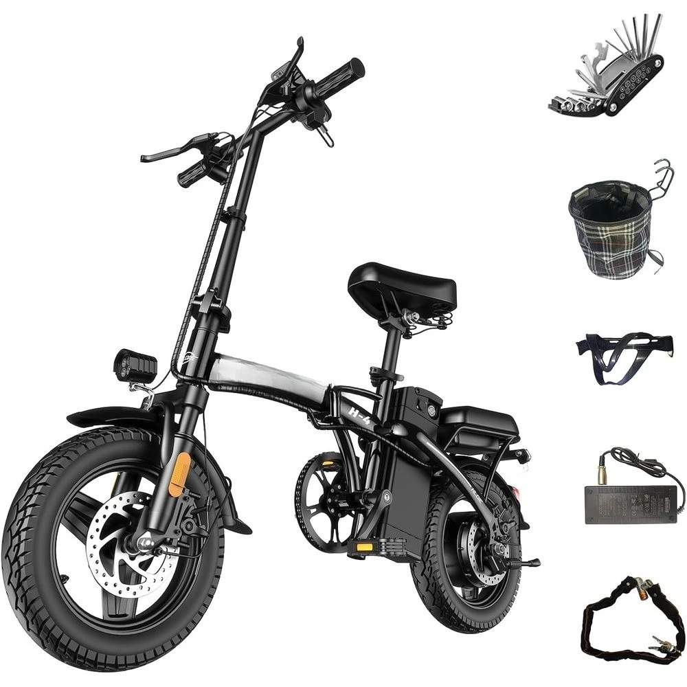 

Folding EBike for Adults, Peak 500W Motor,23MPH Max Speed Foldable EBicycles,14" Ebike, 48V12AH Battery 35 Miles PAS Range