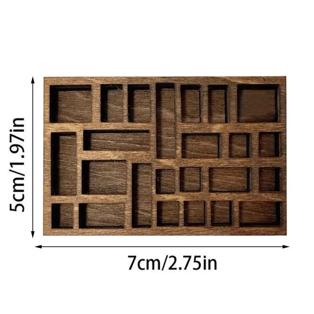 Multi Compartments Miniature Trinket Shelf Space-Saving Thick Crystal Display Rack Anti-crack Sturdy Wood Shadow Box Ring