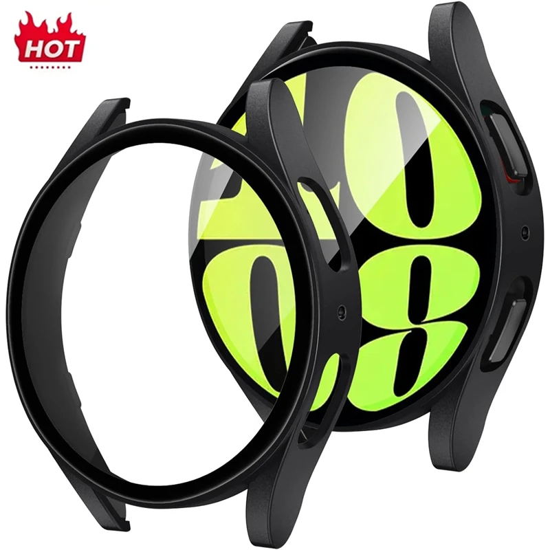 

Screen Protector Case for Samsung Galaxy Watch 7 6 5 4 44mm 40mm Matte Hard PC Case+Tempered Glass Full Protective Cover Bumper