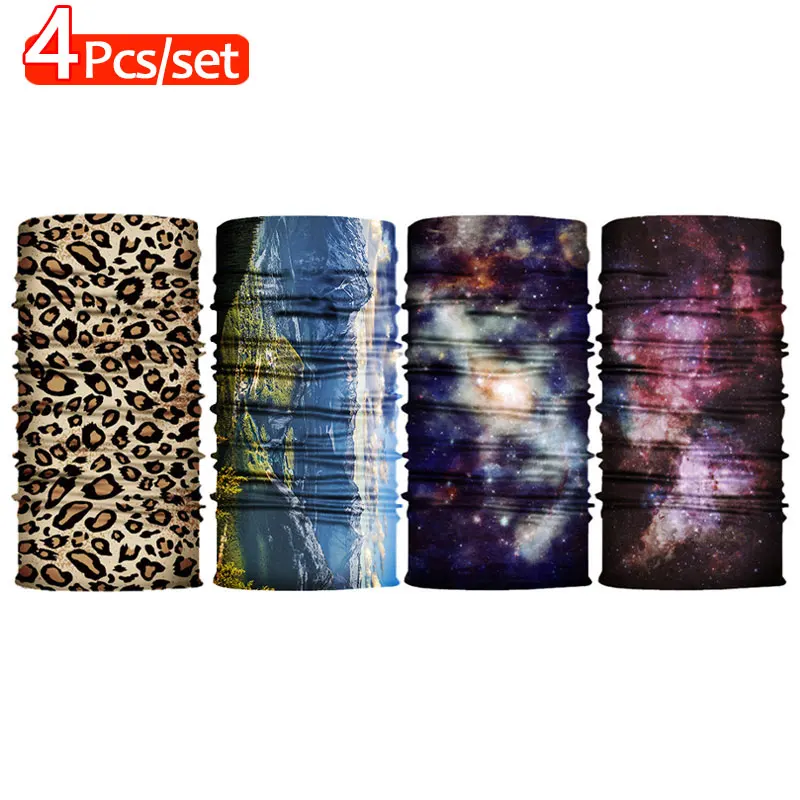

4 шт., спортивные гетры для шеи, солнцезащитная вуаль на открытом воздухе, защита от ультрафиолета, маска для лица, фестивали, красивый волшебный шарф, бандана для мужчин и женщин