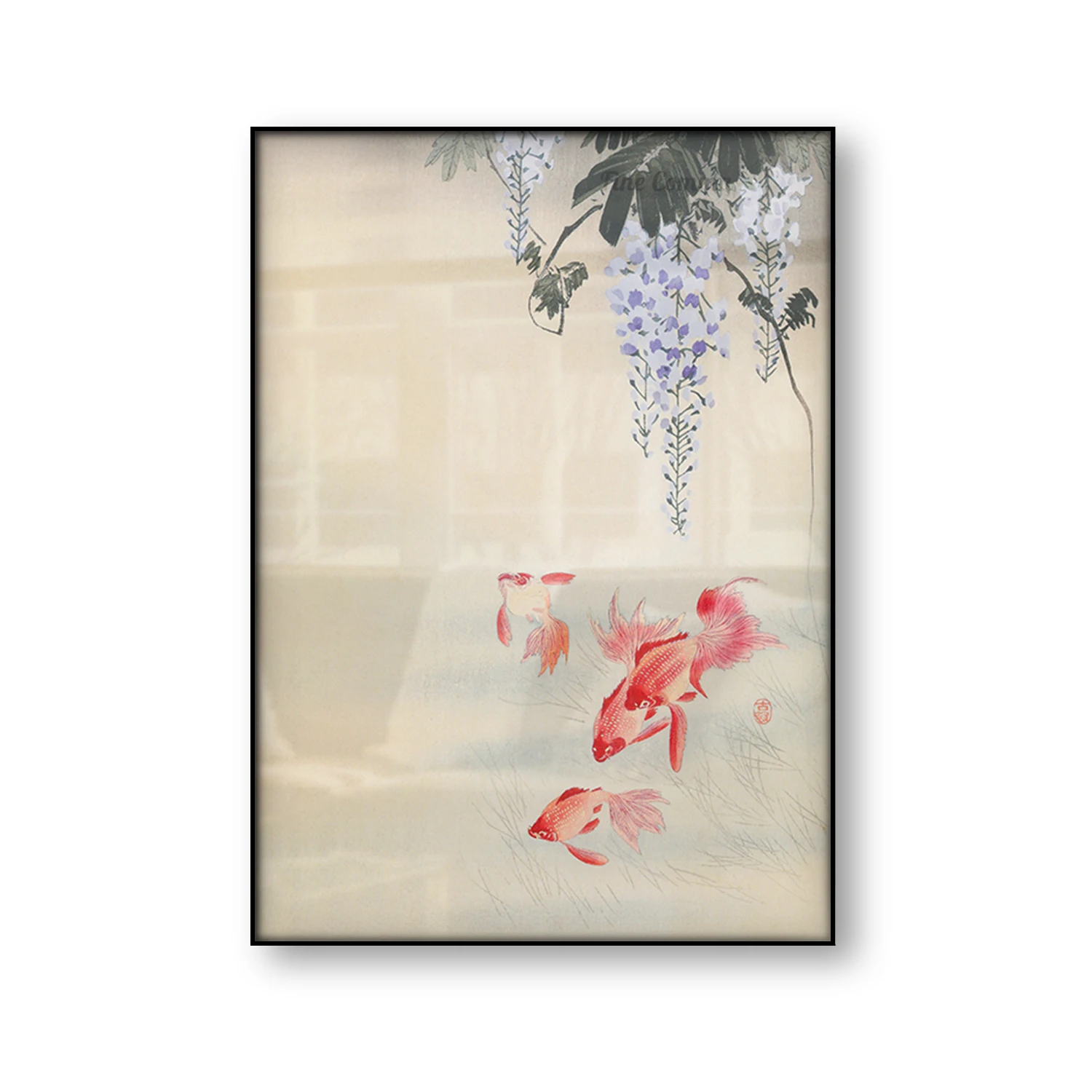 Goldfish and Japanese Wisteria Ohara Koson Vintage Japanese Art Poster Asian Ukiyoe Wall Art Canvas Print Painting Home Decor