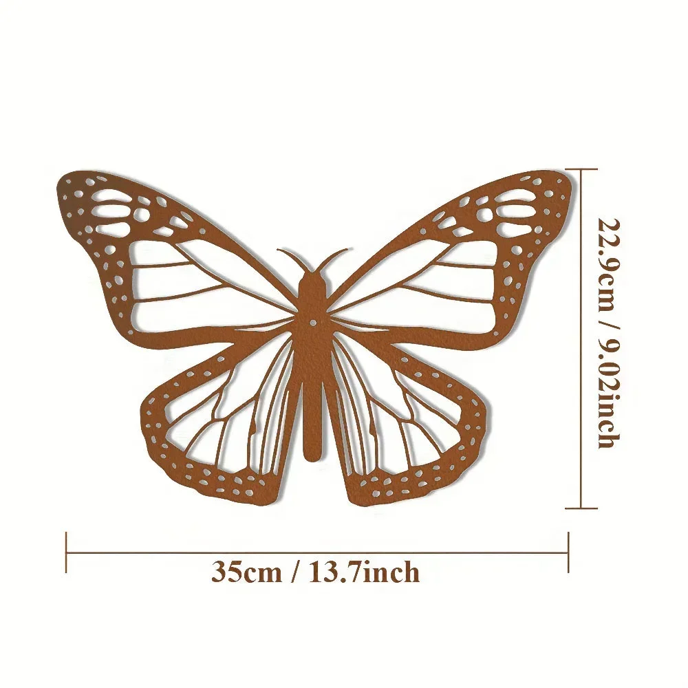 Splendid 1pc Butterfly Wall Ornament – Majestic for Your Home with Butterfly Beauty. Grand for Garden and Room. Stylish Metal