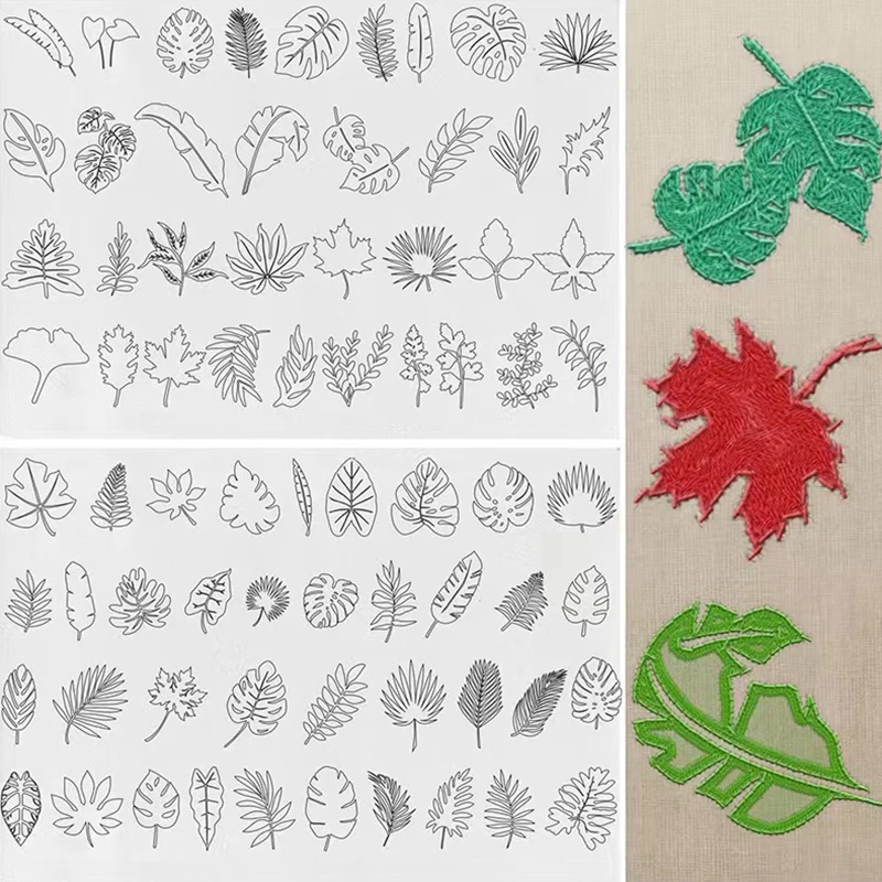 Lot De 10 Stabilisateurs Solubles Pour Broderie - Motif Peint Main 50x50cm, Neuf