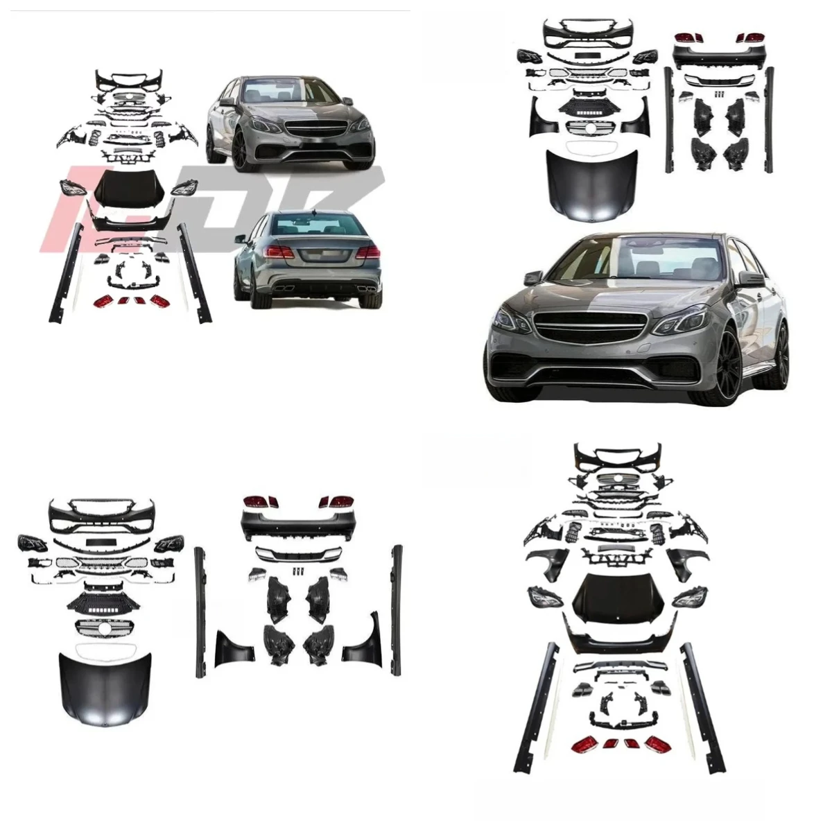 

BR Для Mercedes Benz E-class 2009-2014 W212 E200 E260 E300 Обновление до W212 E63 Bodykit Капот Бампер Светодиодная фара Fender Side Sk