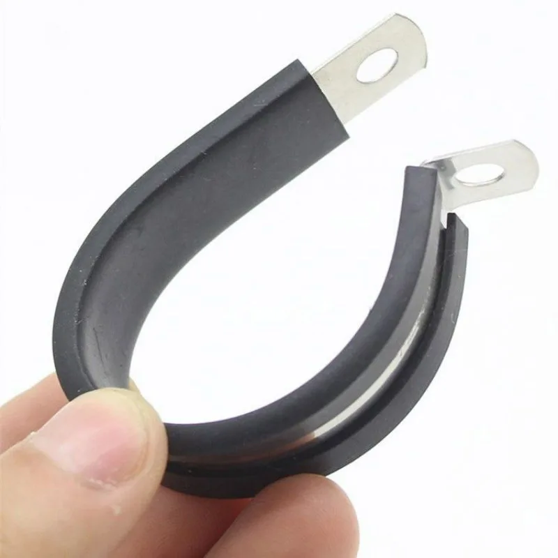 Cable Clamps Assortment Kit Stainless Steel Rubber Cushion Pipe Clamps Mounting Hose Pipe Fixed Fasteners Fitting Bracket