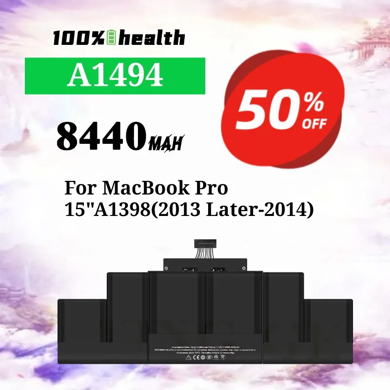 

A1494 8440mAh Laptop Battery for Apple MacBook Pro 15''/A1398 Lithium Rechargeable Battery