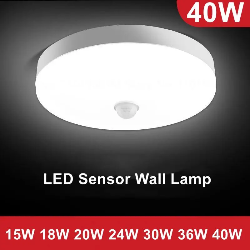 24W 36W 40W Led Ceiling Lamp PIR Motion Sensor Ceiling Night Light 110V 220V Led Lighting Fixture For Home Room Kitchen Hallway