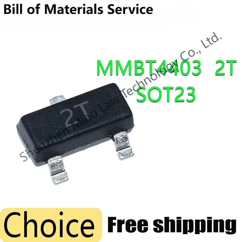 100 unids/lote MMBT4403 MMBT4403LT1G 2T SOT23 MMBT4403LT1 2N4403 600mA 40V SOT-23 PNP SMD Transistor nuevo y original