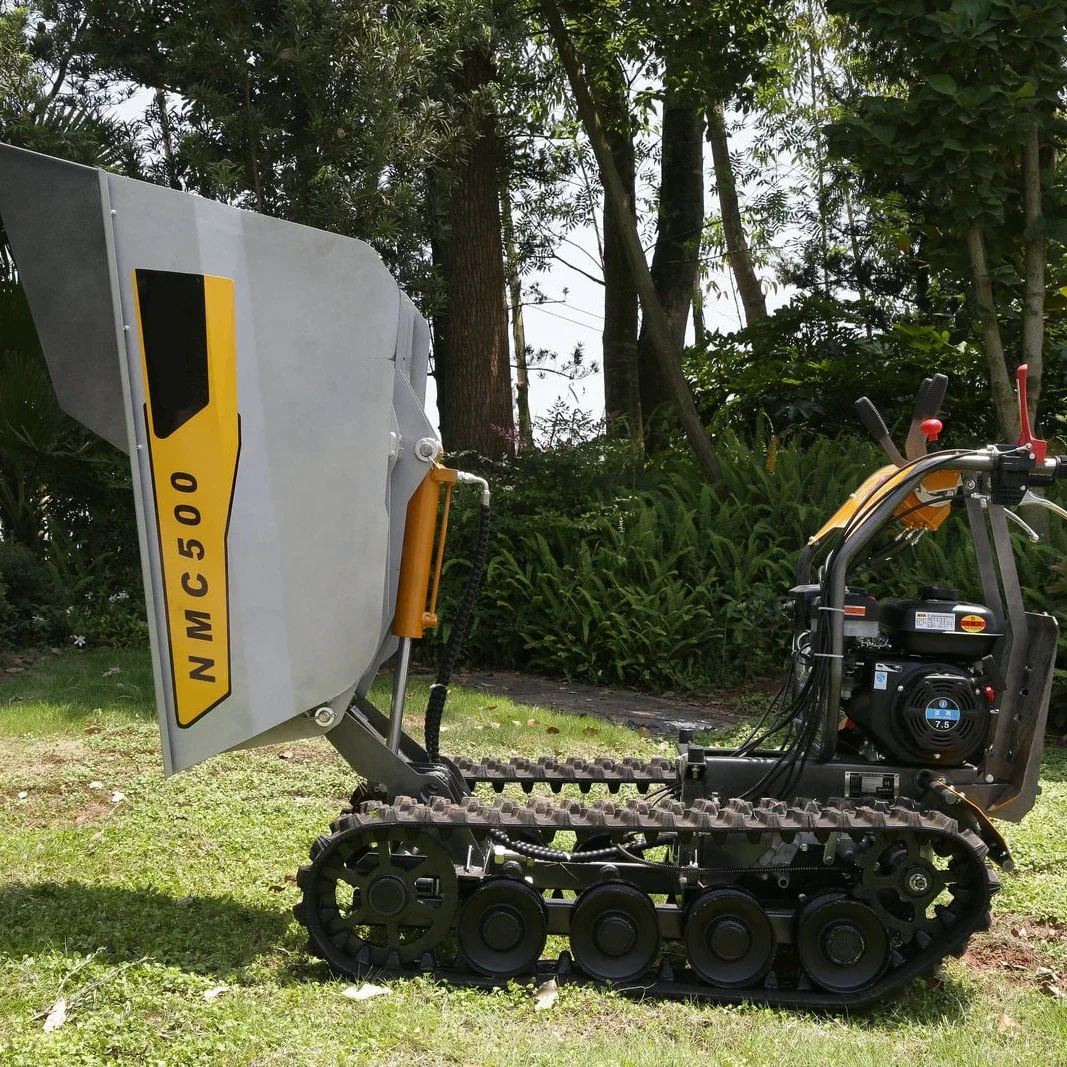 - Mini dumper cingolato con caricamento automatico in Cina, dumper in gomma da 500 kg, 800 kg, 1000 kg