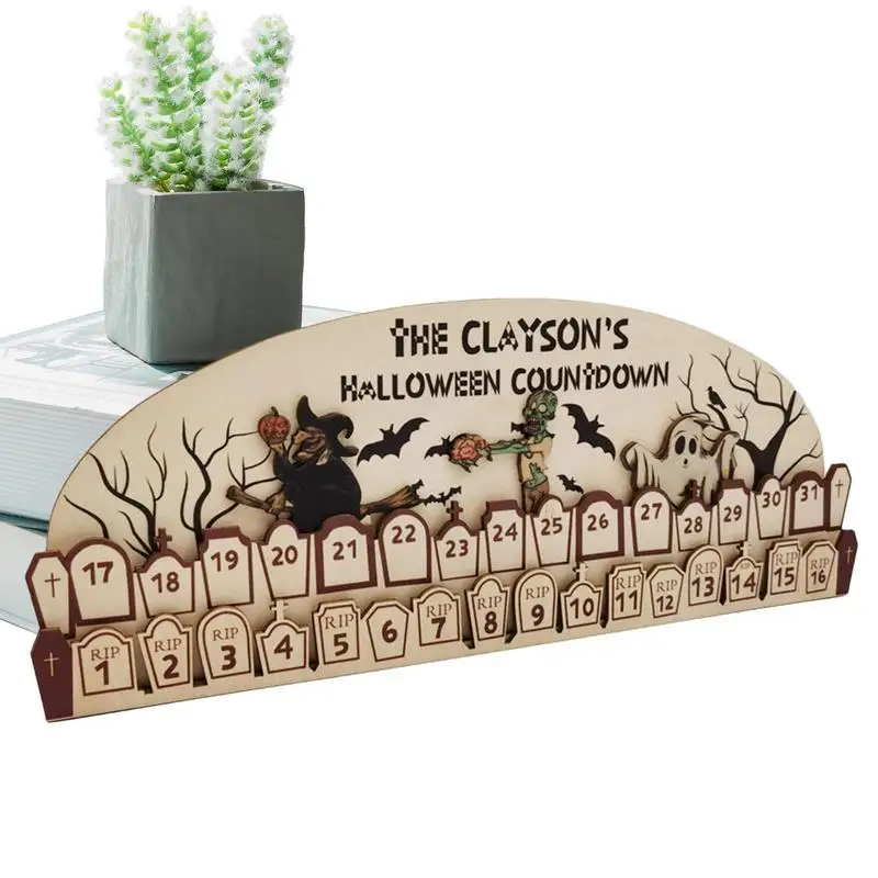 

Countdown To Halloween Calendar Wooden Advent Calendar Funny 2023 31 Days Halloween Countdown Calendar For Kids