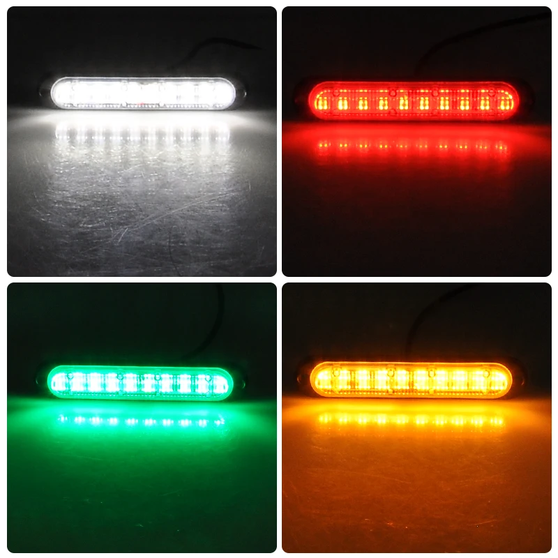Factory Wholesale 2pcs 6inch Truck LED Side Marker Car SUV Offroad Tractor Indicator Amber Lamp Trailer Lorry Position Light