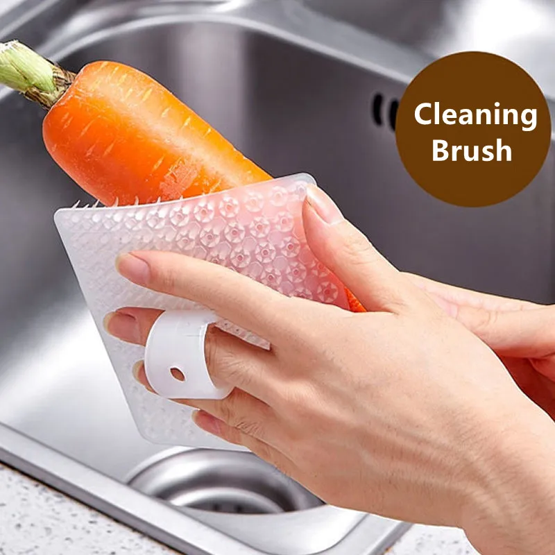 Kitchen Cleaning Tools Silicone Dish Scrubber Crevice Brush Household Fruit and Vegetable Clean Brush Cleaning Accessories