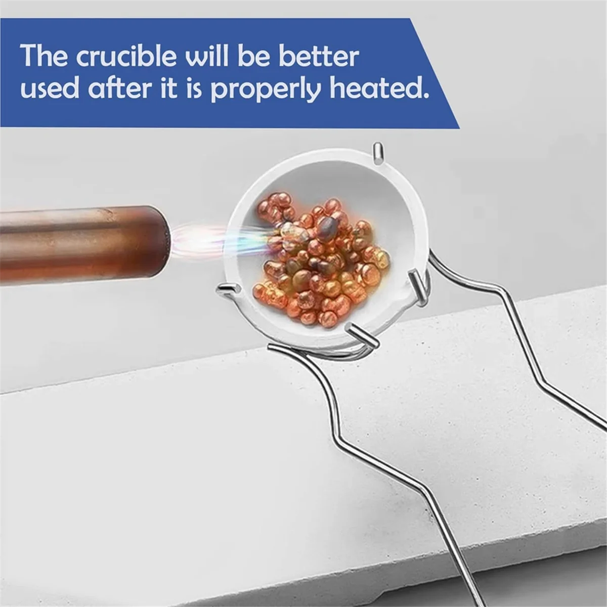 طقم صب الذوبان HHTL 8 قطع، من بوتقات كوارتز 2.3 بوصة وبوتقات كوارتز 2.8 بوصة، مقبض مشبك السوط 2A