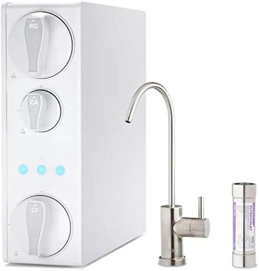 Tankless Reverse Osmosis Water Filtration System with Natural pH Remineralization and LED UVF8