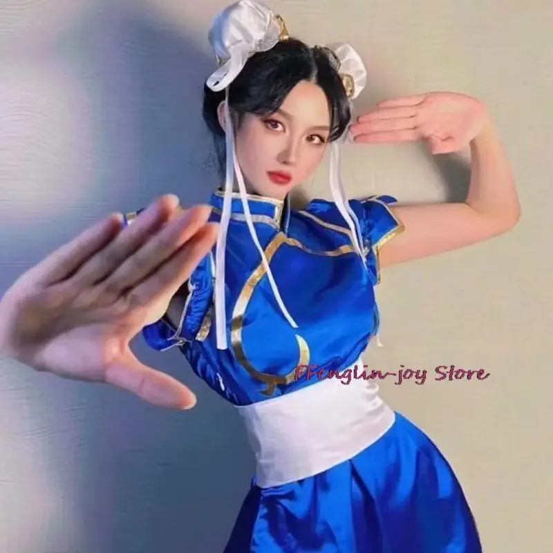 Game Street Fighter Cosplay chu-li cheongsam dress sets adult women cute Halloween carnival anime party show costumes