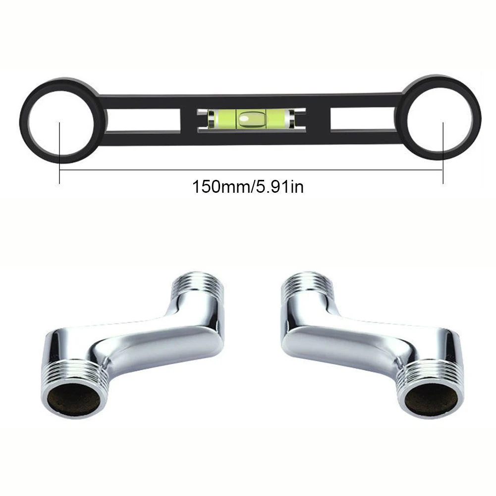 Curved Foot Level Meter Nylon Ruler For Bathroom Faucet Installation Hole Spacing 150mm Plumbing Tool