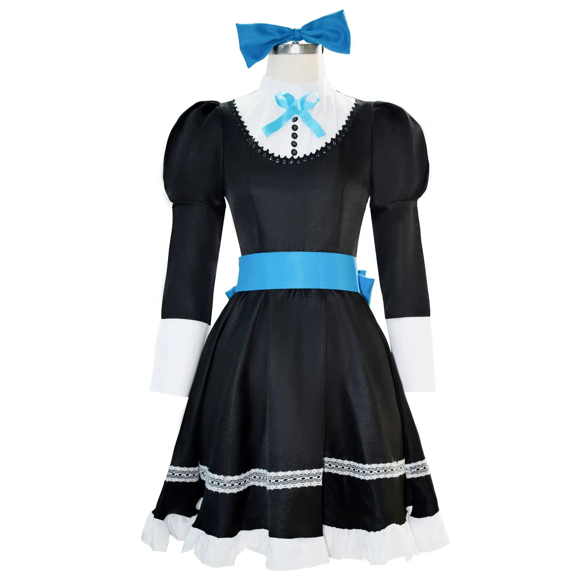 Stocking Anarchy Cosplay Costume anime Panty & Stocking With Garterbelt Dress Gothic Maid Lolita Uniform Long Wig