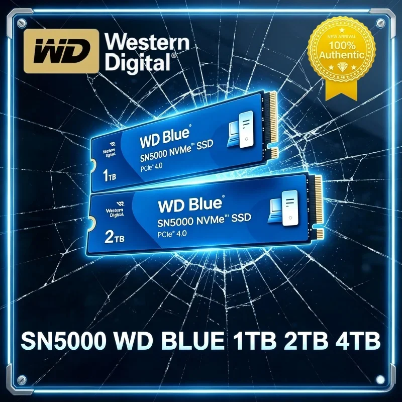 Western Digital SN5000 WD Blue M.2 2280 1T 2T PCIe Gen 4.0 NVMe Internal SSD Hard Drive for Gaming Desktops Laptop