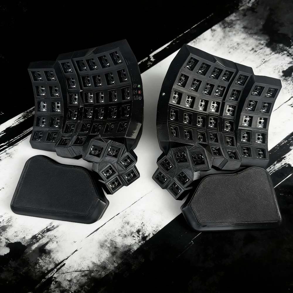 Wireless Bluetooth Dactyl Manuform Split Keyboard 64/86keys Custom LED Dual-mode Hot-Swap Curved ZMK Keyboard Kit Game Accessory