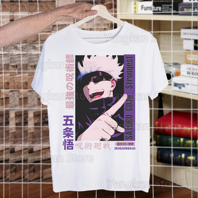 

Manga Japanese Anime Gojo Satoru T Shirts O-Neck Short Sleeve Regular Mens Heigh Quality Men Hip-Hop t Shirt