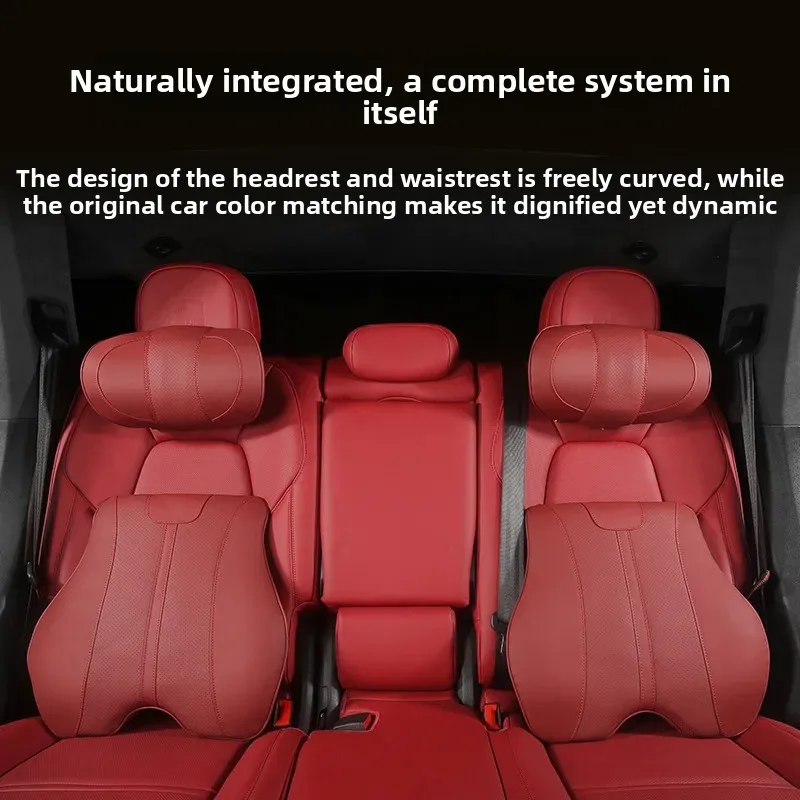 عالية الجودة العالمي سيارة مسند الرأس وسادة من اللاتكس مقعد السيارة الرقبة وسادة عالية الجودة الجلود تنفس كرسي داعم للفقرات القطنية وسادة السيارة