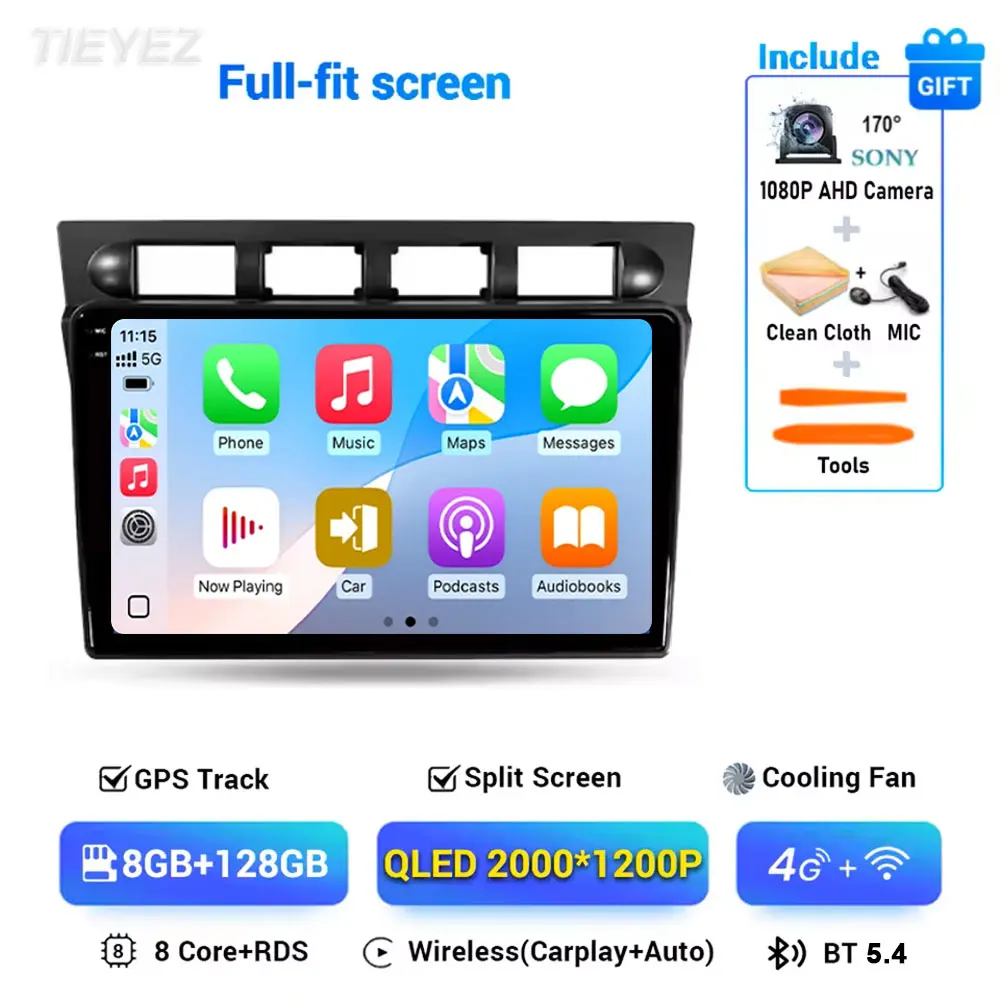Android 15 Carplay Auto Multimedia Voor Kia Morning Picanto 2004-2007 2 K Radio Stereo WIFI GPS Navigatie WIFI 4G BT DSP DVD