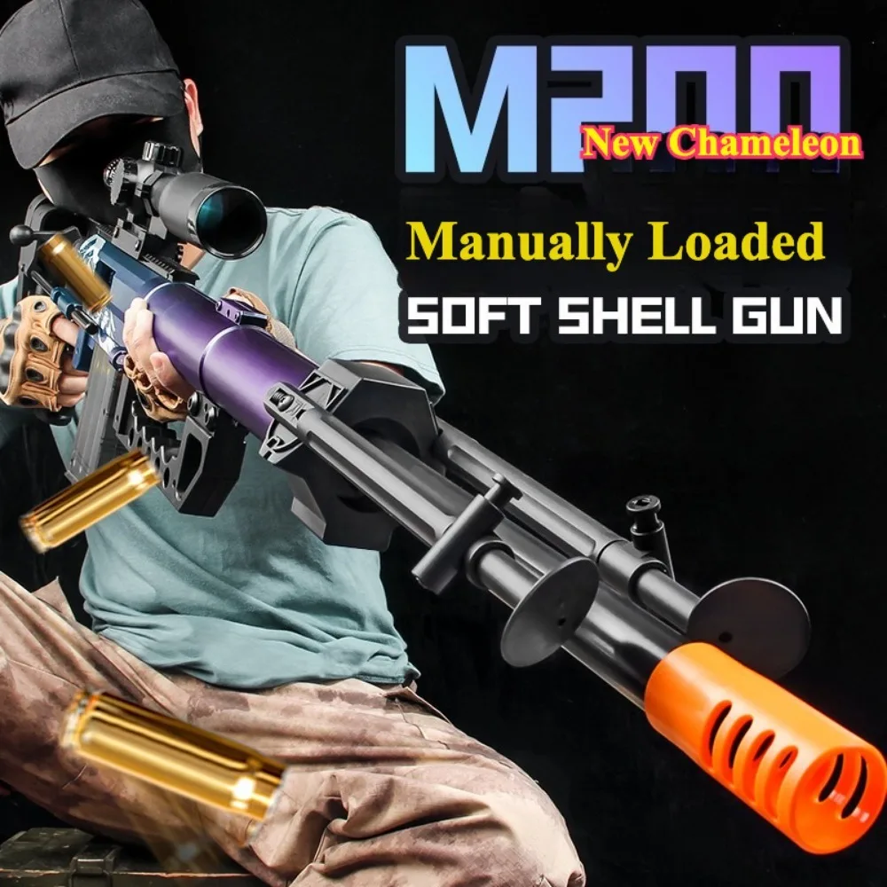 Extra-Large M200 Shell Throwing Soft-Bullet Gun Can Be Fired Toy Gun Outdoor Battle Sniper Gun Model Christmas Gift for Children