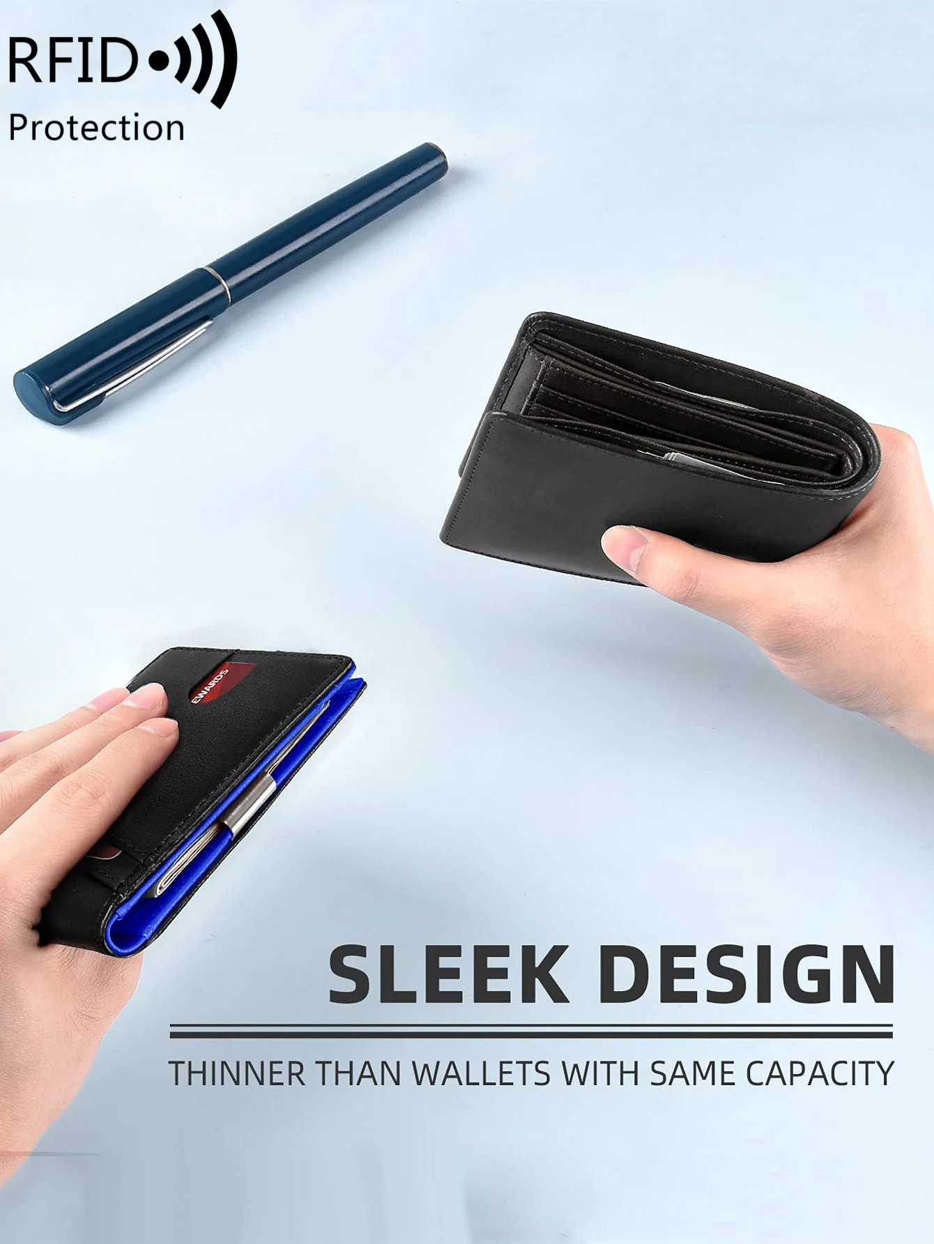 الرجال ضئيلة رقيقة الحد الأدنى جيب الجبهة محافظ الرجال تتفاعل حجب المحمية حامل بطاقة المحمولة 12 بطاقة محفظة متعددة الوظائف #6