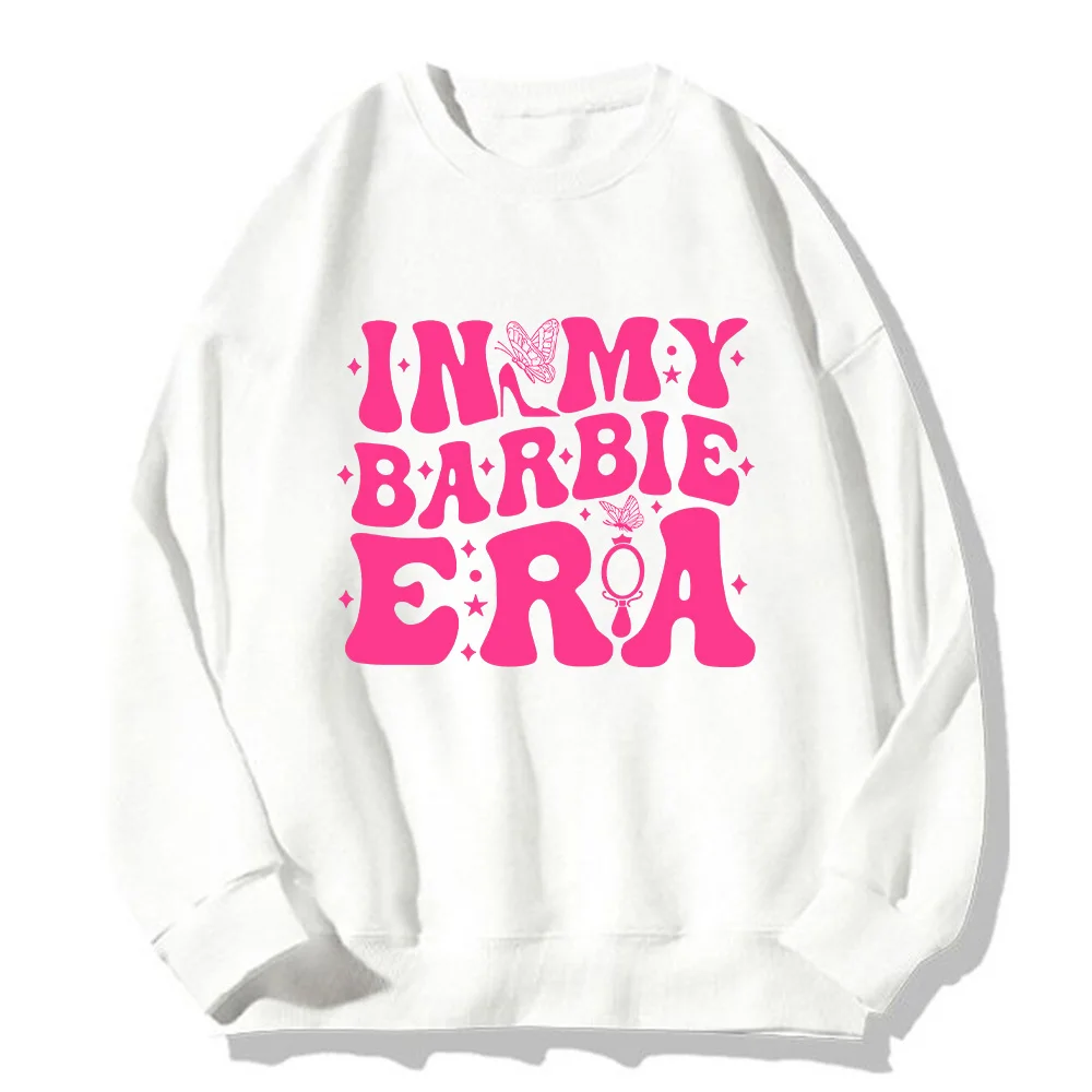 

Sweet Party Girls Sweatshirt Barbie Graphic Pullovers Round Neck Fashion Versatile Clothes for Chic Women High Street Tracksuit