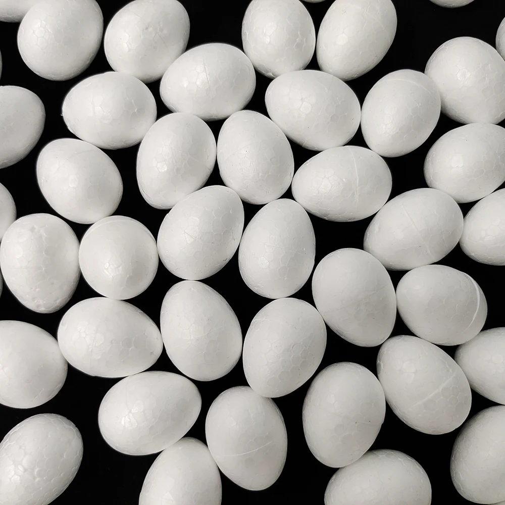 20/50Pcs Easter Foam Egg White Polystrene Foam Eggs Kids DIY Paiting Crafts Happy Easter Party Decoration Handmade Creative Favo