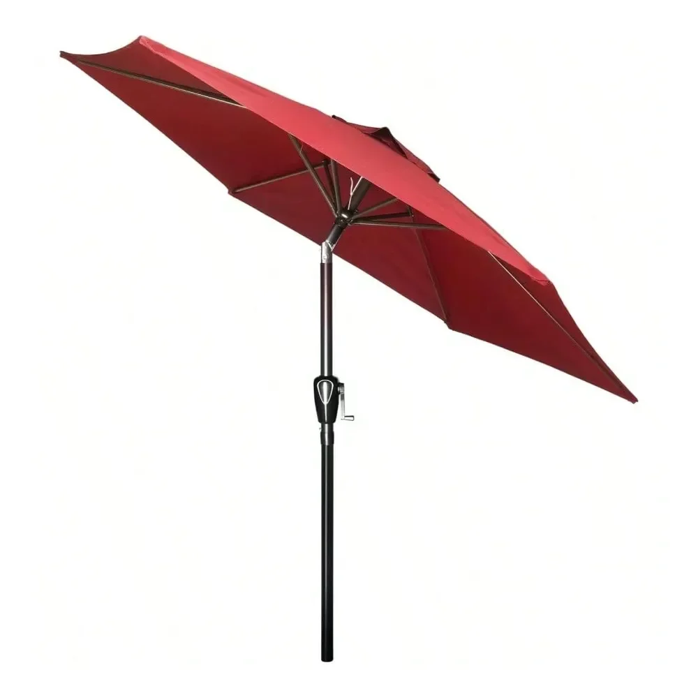 

5ft Patio With Push Button TiltCrank, Outdoor Table Market Yard, 6 Sturdy Ribs Garden, Deck, Backyard, Pool