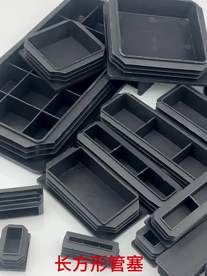 20 Tapones Cuadrados De Plástico Negro De 100x100 Mm Para Tuberías - Antideslizantes, Tapa Para Sillas, Mesas, Escritorios, Protege Suelos Y Reduce Ruidos