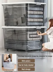 Transparent storage boxes oversized household clothes quilt bedroom organizer living room children's toys oversized storage box