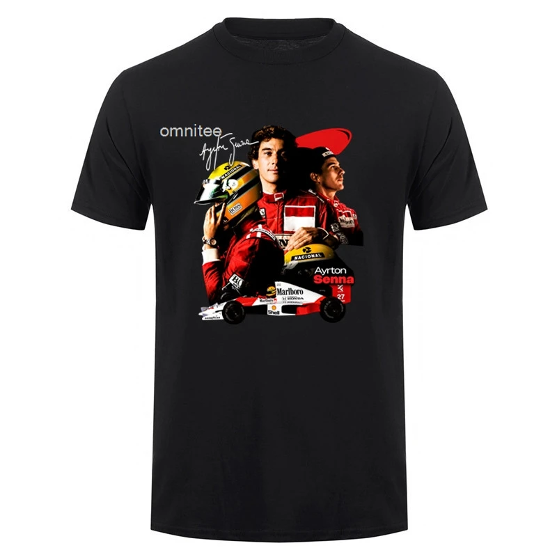 2026 New Senna Family Matching Unisex Oversized T-Shirt Vintage Racing Driver Portrait Race Car Chest Front Print StreetwearTops