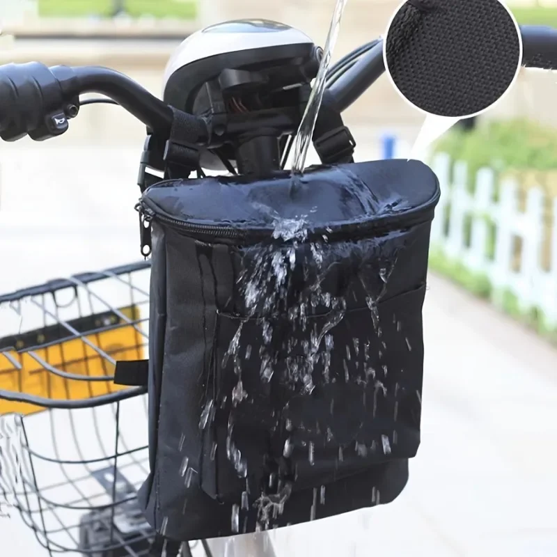

Универсальная сумка на руль велосипеда из ткани Оксфорд, большая вместительная передняя сумка на молнии для хранения велосипедов, электрических и мотоциклов, сумка для велосипеда
