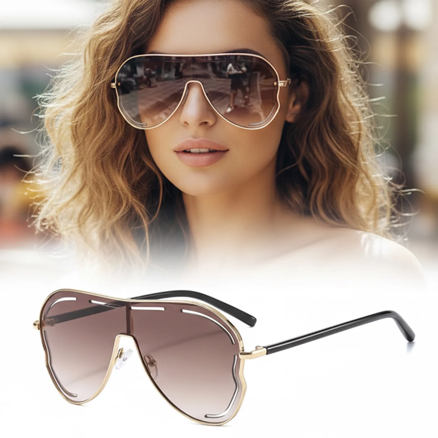 

Модные солнцезащитные очки с большой оправой, защита от ультрафиолета, женские модные модели