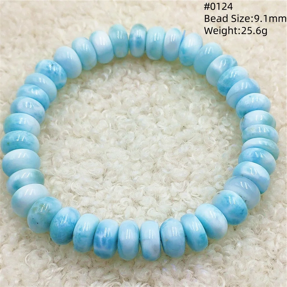 الطبيعية الأزرق لاريمار سوار المعداد الخرز والمجوهرات الأزرق لاريمار نمط المياه للنساء الرجال AAAAAAA