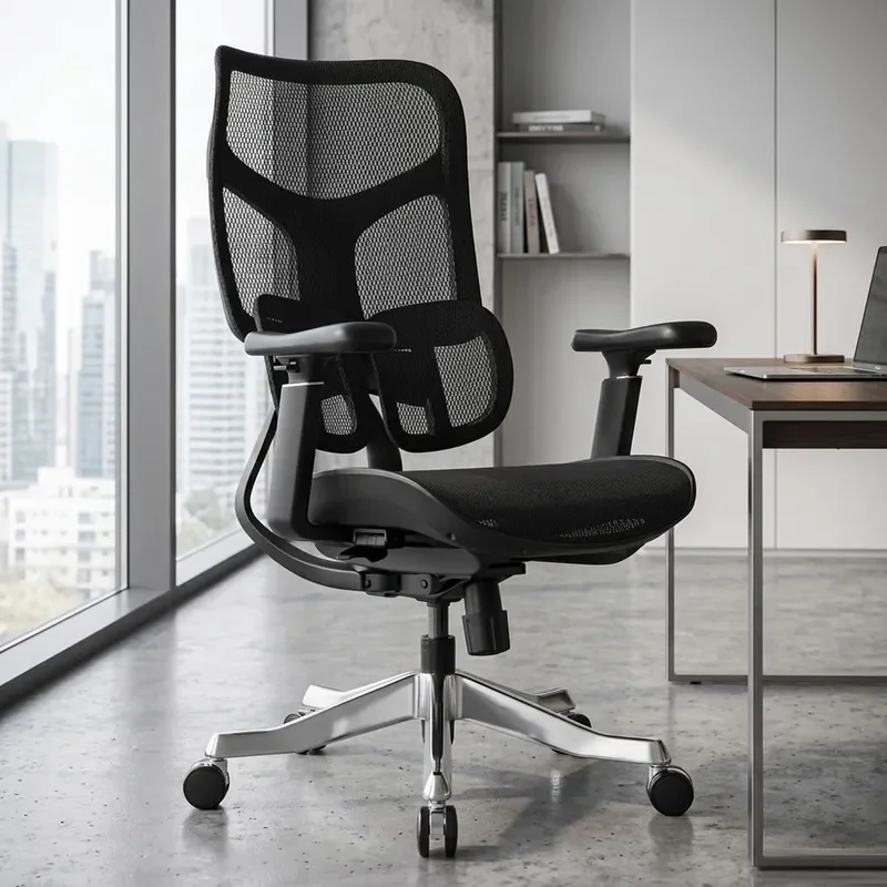 

Premium Ergonomic Chair Breathable Mesh Back Adaptive Lumbar 5D Armrest Swivel Task Chair