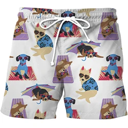 Pantalones cortos de playa para hombre, ropa de playa con estampado 3D de animales de dibujos animados, deportivos de talla grande 6XL