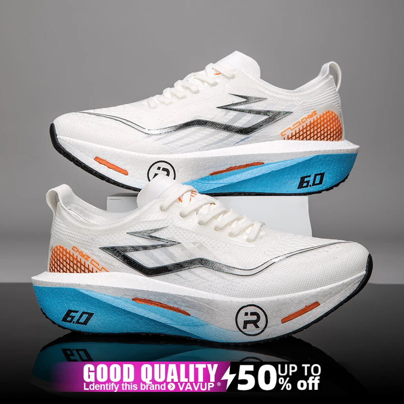 Men Running Shoes Carbon Board Speciality Marathon Sports Breathable Lightweight Women's Comfortable Athletic Nonskid Sneakers