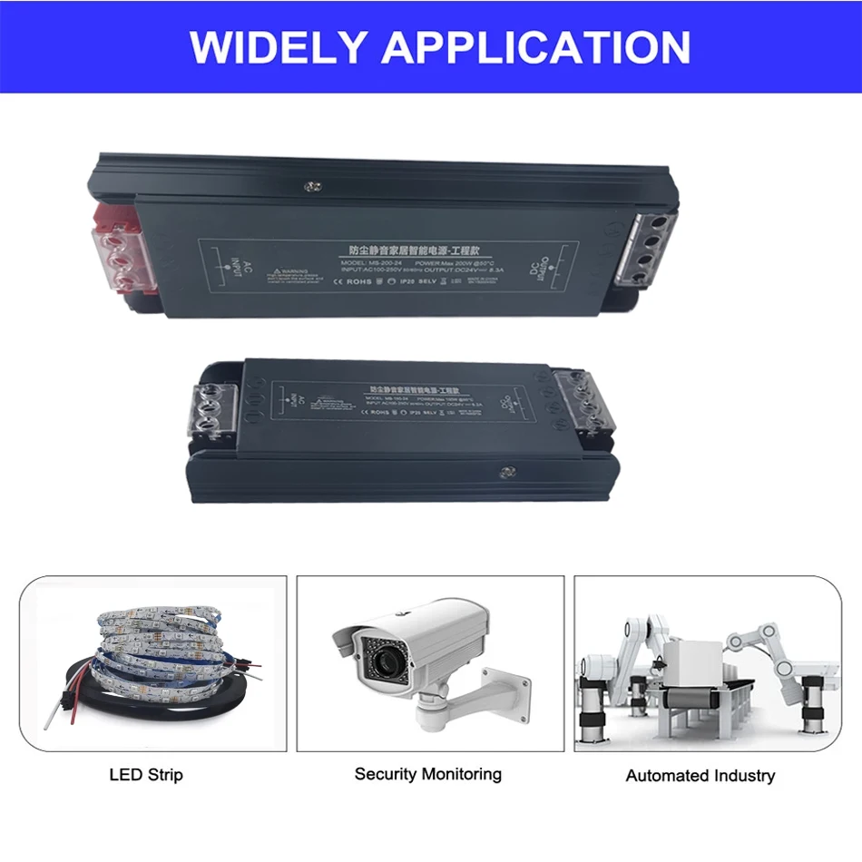 AC/DC 12V 24V Transformer 100W 200W 300W 400W 500W LED Driver Power Supply Super Thin Converter for LED Strip Light Bulb