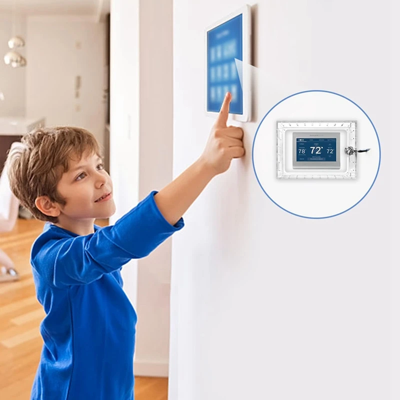 HOT! Thermostat Lock Box With Key,Clear Thermostat Guard For Thermostat On Wall,Fits Thermostats 6.5In H X 3.9In W X 2In D