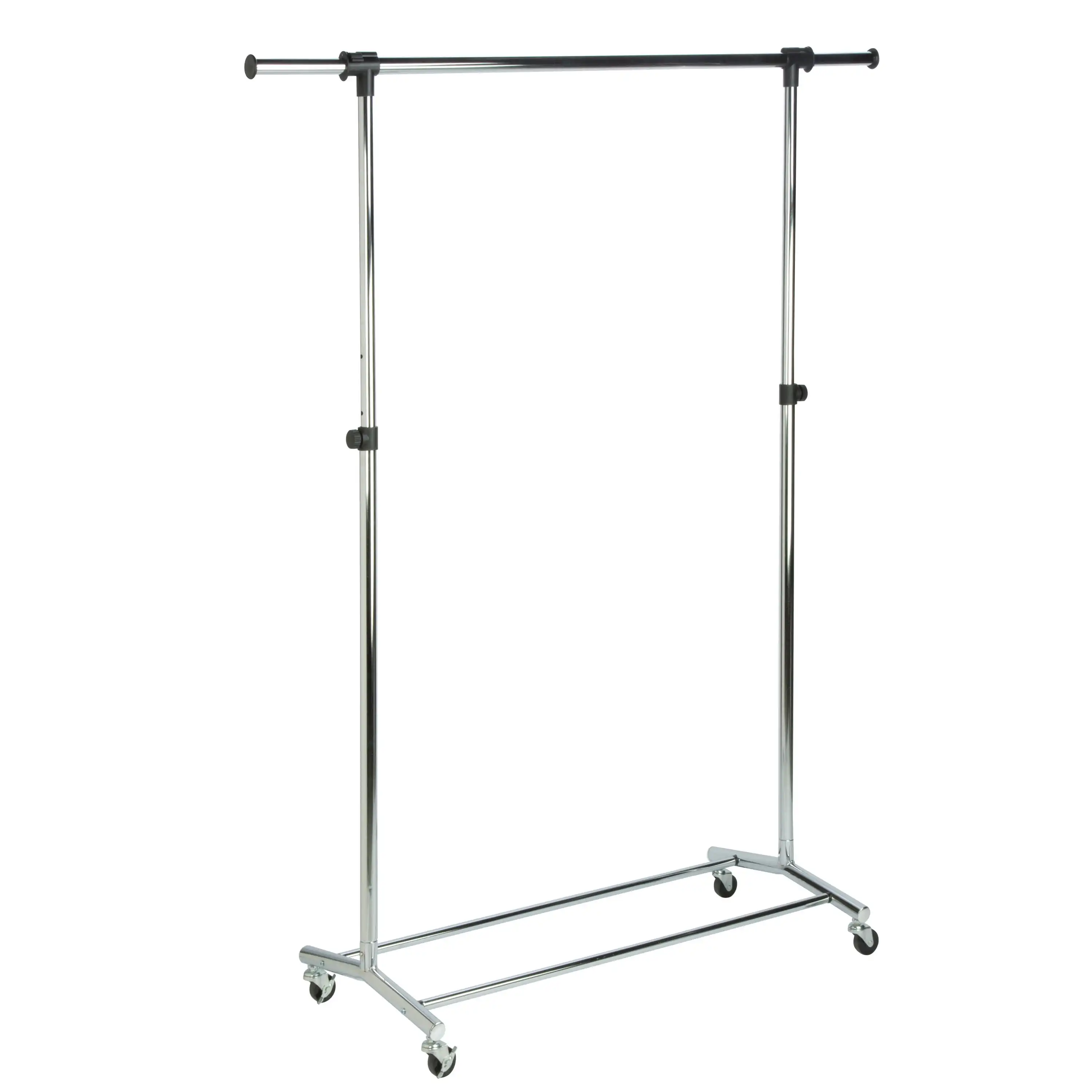 

Honey-Can-Do Steel Adjustable Rolling Single Rod Clothes Rack, Chrome